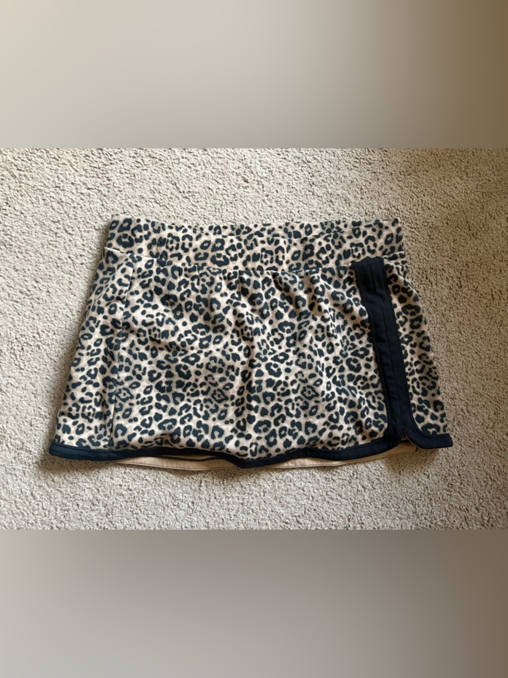 Athletic Skort - Black & Tan Leopard print
